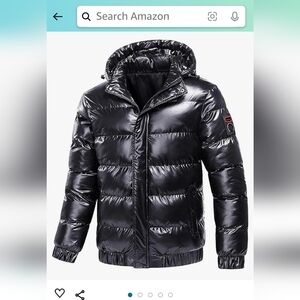 Men's Winter Warm Puffer Jacket SZ XL Black New
